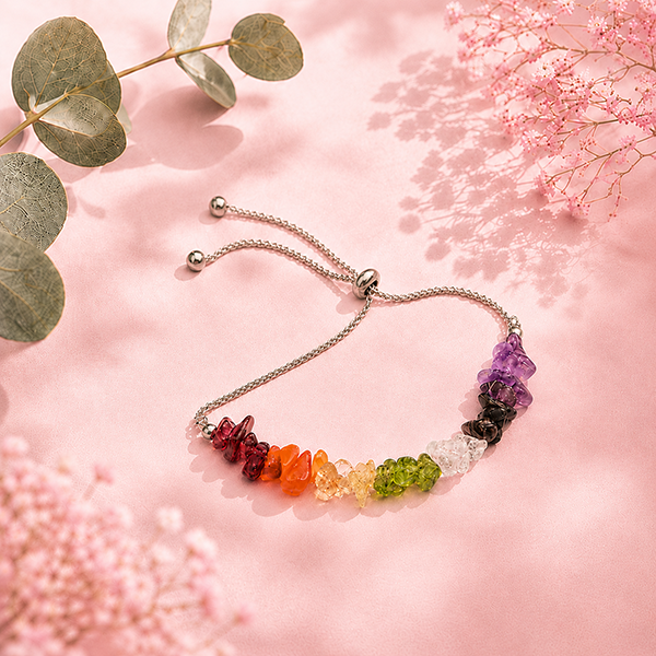 Chakra armband silverpläterad