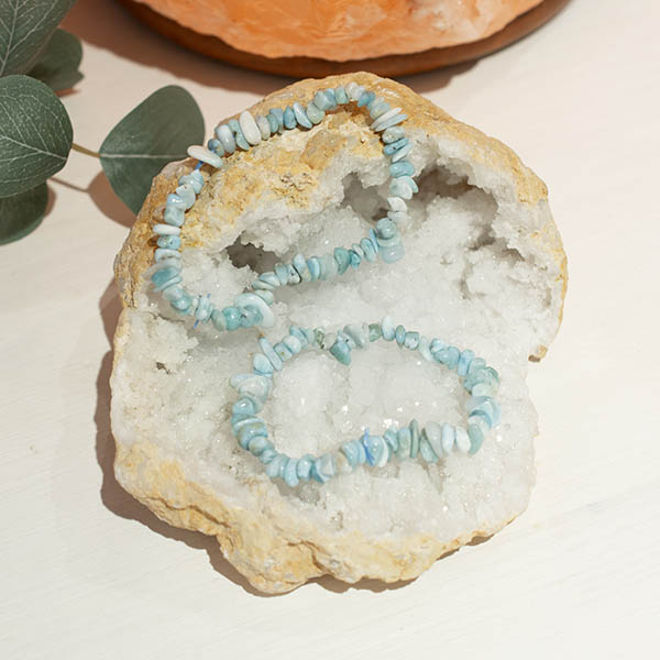 Larimar - chipsarmband - AA kvalitet