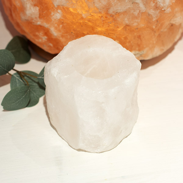 Himalayasalt - vit ljuslykta